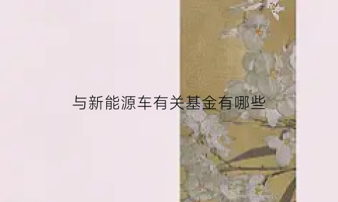 与新能源车有关基金有哪些