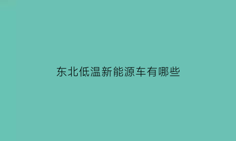 东北低温新能源车有哪些(东北持续低温)