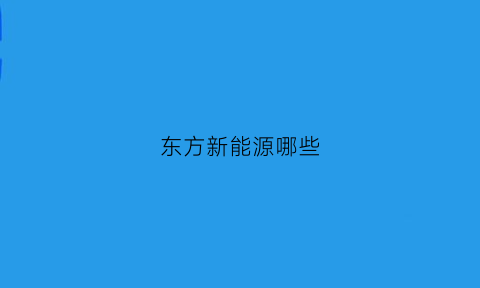 东方新能源哪些