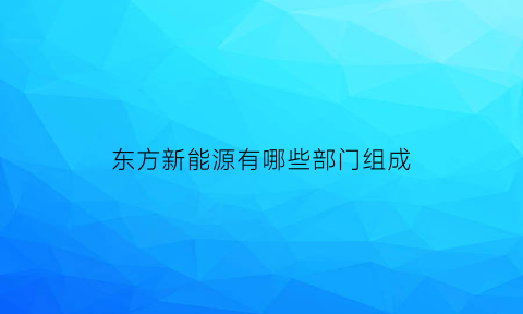 东方新能源有哪些部门组成