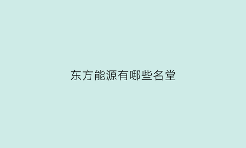 东方能源有哪些名堂