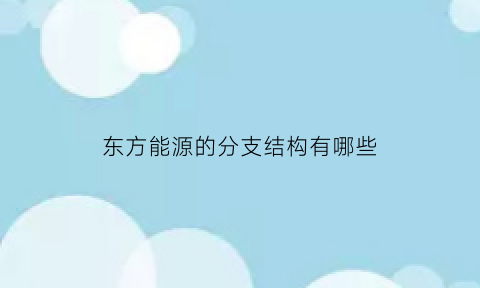 东方能源的分支结构有哪些