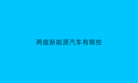 两座新能源汽车有哪些