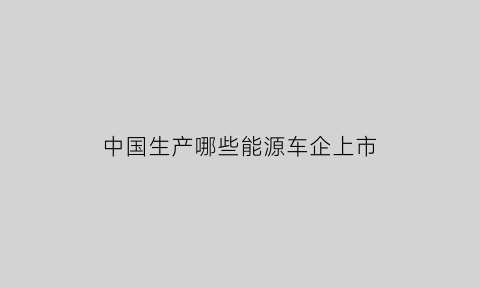 中国生产哪些能源车企上市(中国哪些公司生产新能源汽车)