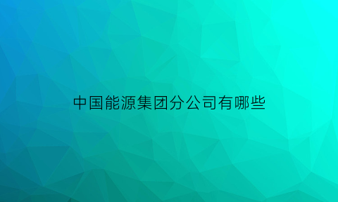 中国能源集团分公司有哪些