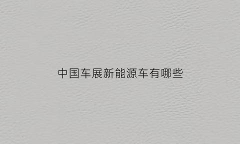 中国车展新能源车有哪些(中国新能源汽车展宣传页)