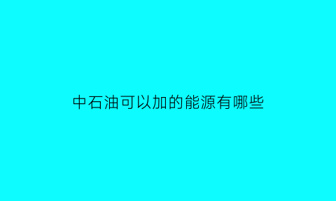 中石油可以加的能源有哪些