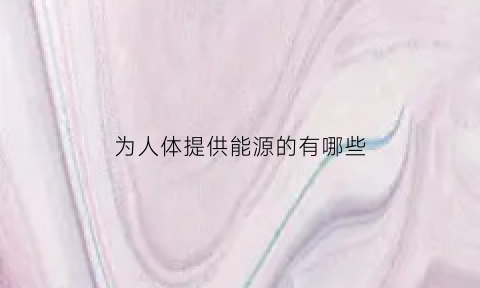 为人体提供能源的有哪些(能为人体提供能量的物质是什么)