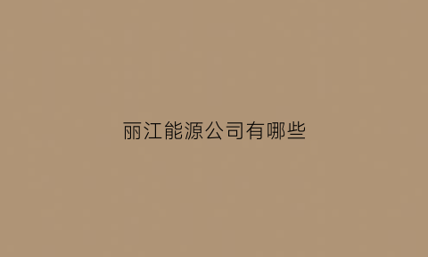 丽江能源公司有哪些(丽江股份公司)