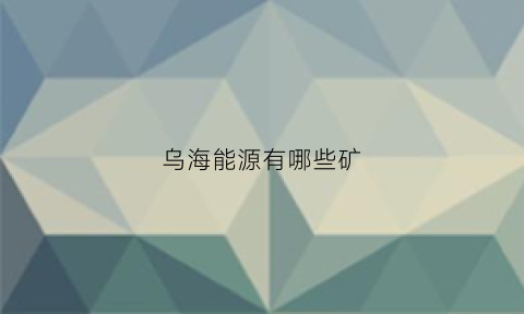 乌海能源有哪些矿(乌海能源公司官网)