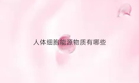 人体细胞能源物质有哪些(人体细胞能源物质有哪些)