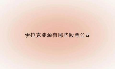 伊拉克能源有哪些股票公司