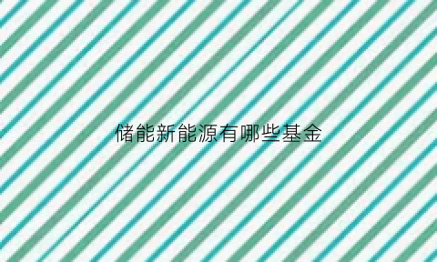 储能新能源有哪些基金