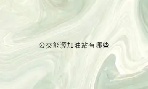 公交能源加油站有哪些