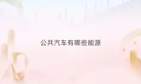 公共汽车有哪些能源(公共汽电车包含什么)