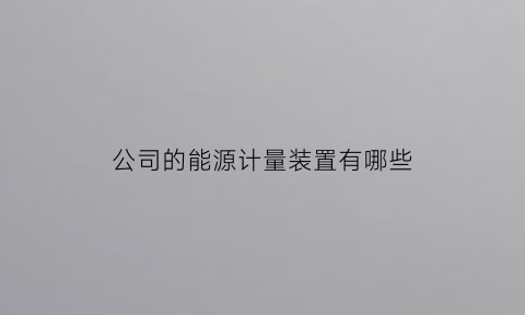 公司的能源计量装置有哪些(能源计量器具包括哪些)