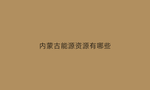 内蒙古能源资源有哪些(内蒙古有哪些能源公司)