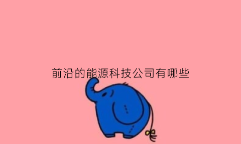 前沿的能源科技公司有哪些