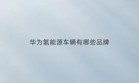 华为氢能源车辆有哪些品牌(华为布局的氢能源股)