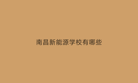 南昌新能源学校有哪些