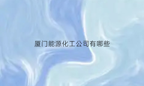 厦门能源化工公司有哪些