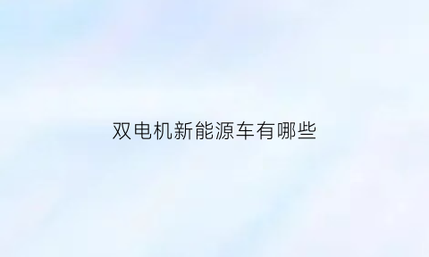 双电机新能源车有哪些(15万续航700公里纯电动汽车)