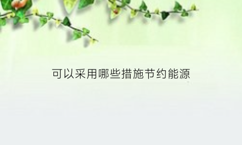 可以采用哪些措施节约能源(可以怎样节约能源)