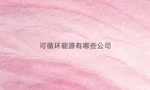 可循环能源有哪些公司