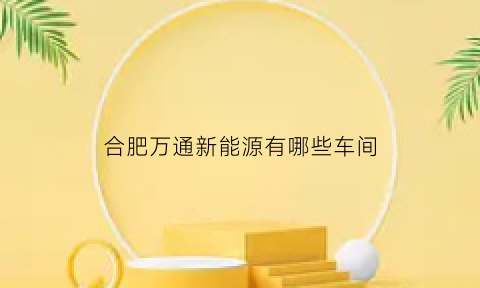 合肥万通新能源有哪些车间