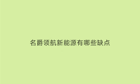 名爵领航新能源有哪些缺点