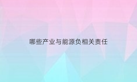 哪些产业与能源负相关责任(哪些产业与能源负相关责任)