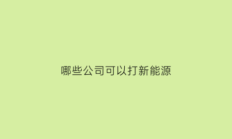 哪些公司可以打新能源