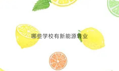 哪些学校有新能源转业(什么学校有新能源专业)