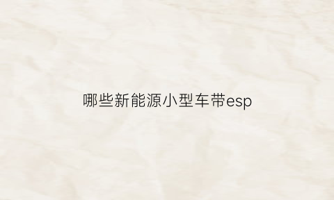 哪些新能源小型车带esp(新能源车没有esp)