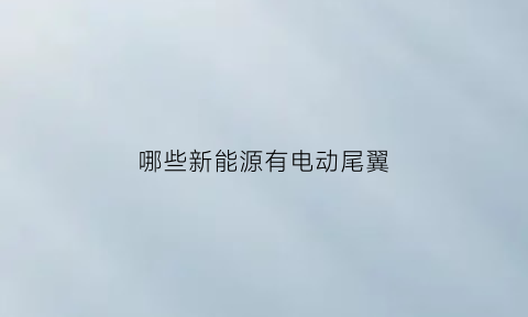 哪些新能源有电动尾翼