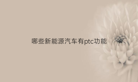 哪些新能源汽车有ptc功能(新能源汽车ptc的作用)