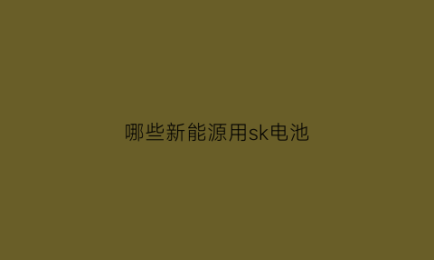 哪些新能源用sk电池