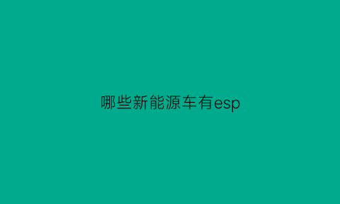 哪些新能源车有esp