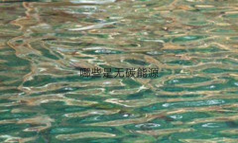 哪些是无碳能源