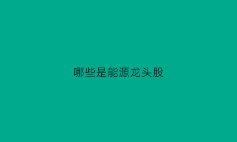 哪些是能源龙头股