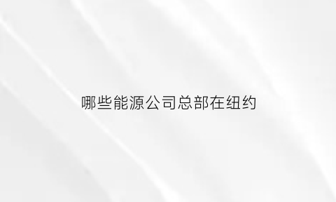 哪些能源公司总部在纽约