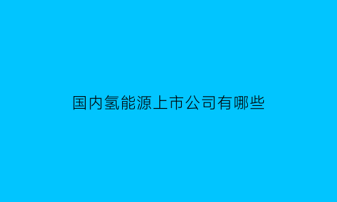 国内氢能源上市公司有哪些