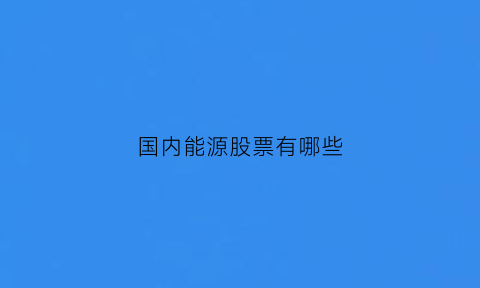 国内能源股票有哪些