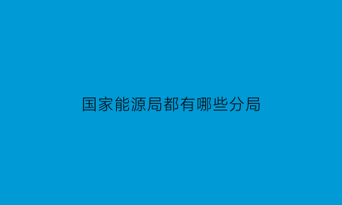 国家能源局都有哪些分局(国家能源局都有哪些分局组成)