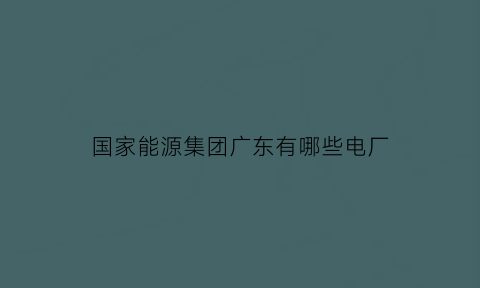 国家能源集团广东有哪些电厂(国家能源集团广东电力有限公司是国企吗)