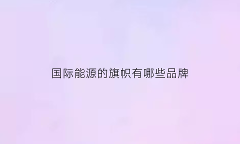 国际能源的旗帜有哪些品牌