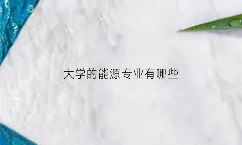 大学的能源专业有哪些