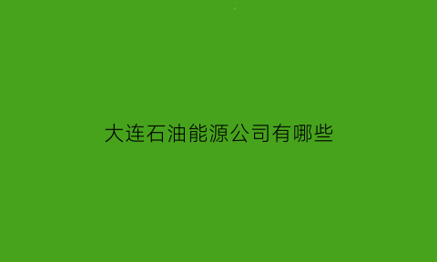 大连石油能源公司有哪些