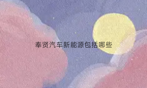 奉贤汽车新能源包括哪些(奉贤县汽车综合性能检测站电话)