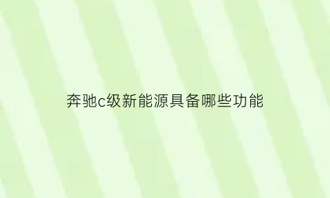 奔驰c级新能源具备哪些功能